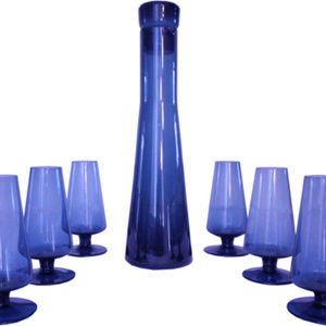 Mid-Century Modernist Decanter with Glasses